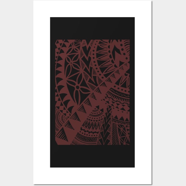 Pacific Island Pattern 2 - Brown Wall Art by Hunter